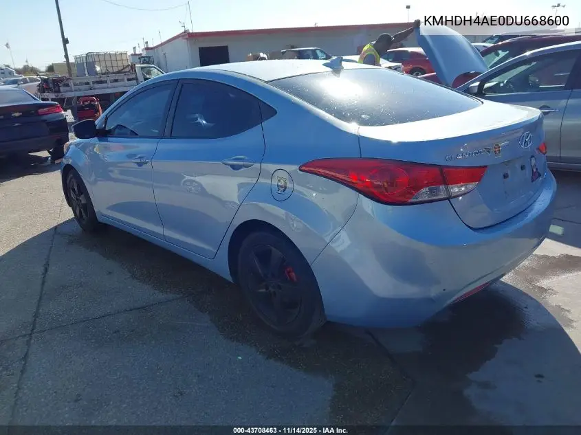 KMHDH4AE0DU668600 2013 Hyundai Elantra Limited