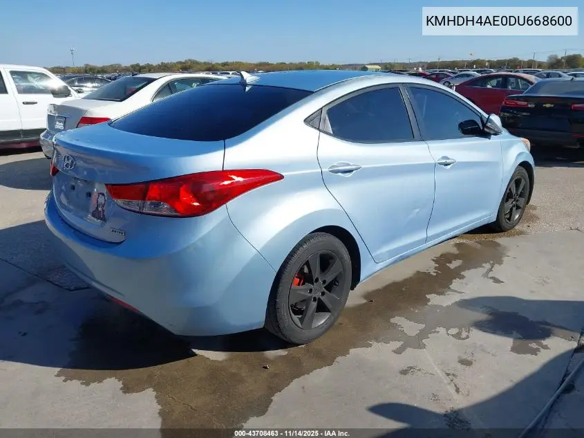 KMHDH4AE0DU668600 2013 Hyundai Elantra Limited
