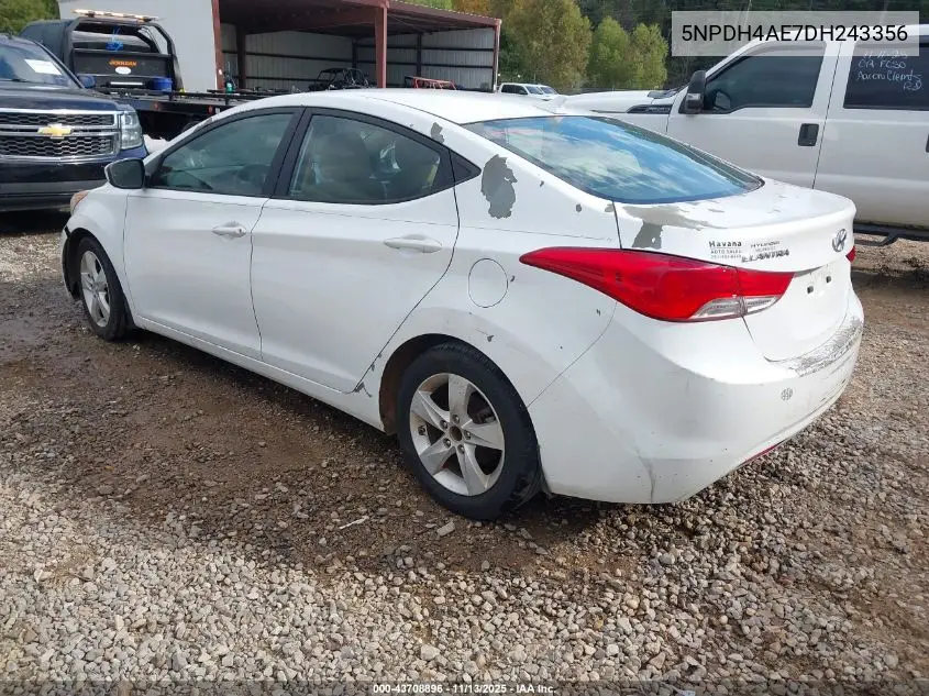 5NPDH4AE7DH243356 2013 Hyundai Elantra Gls