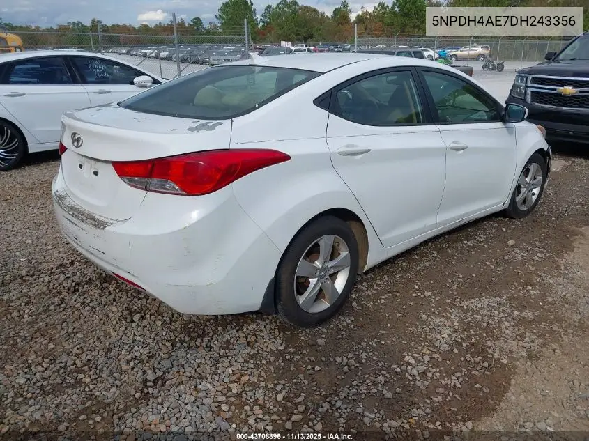 5NPDH4AE7DH243356 2013 Hyundai Elantra Gls