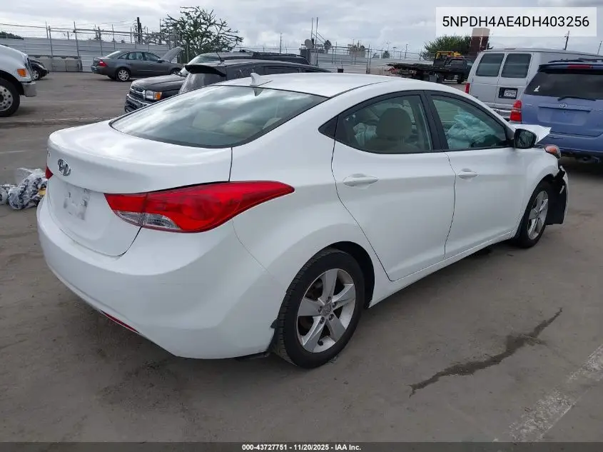 5NPDH4AE4DH403256 2013 Hyundai Elantra Gls
