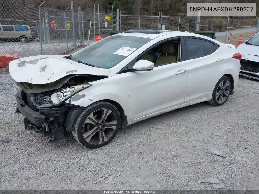 5NPDH4AEXDH280207 2013 Hyundai Elantra Limited