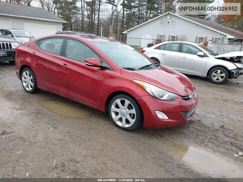 5NPDH4AE0DH326952 2013 Hyundai Elantra Limited
