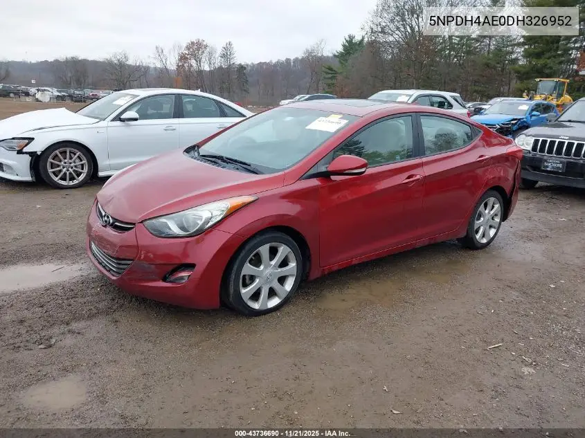 5NPDH4AE0DH326952 2013 Hyundai Elantra Limited