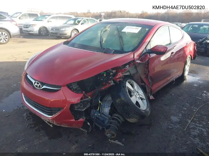 KMHDH4AE7DU502820 2013 Hyundai Elantra Gls/Limited