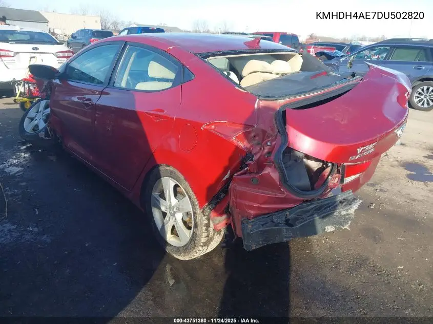 KMHDH4AE7DU502820 2013 Hyundai Elantra Gls/Limited
