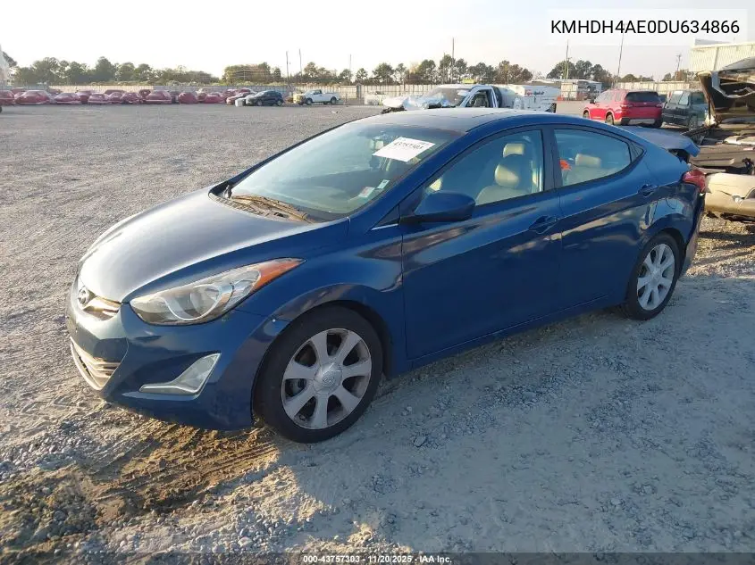 KMHDH4AE0DU634866 2013 Hyundai Elantra Limited