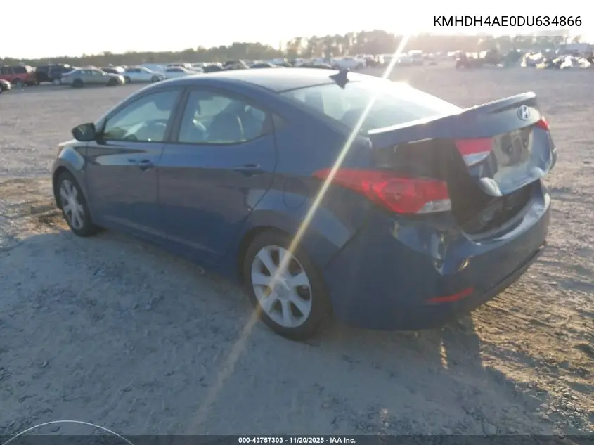 KMHDH4AE0DU634866 2013 Hyundai Elantra Limited