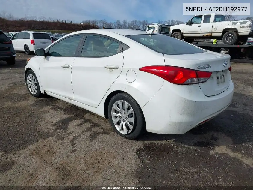 5NPDH4AE2DH192977 2013 Hyundai Elantra Gls/Limited