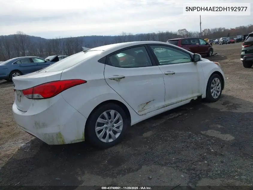 5NPDH4AE2DH192977 2013 Hyundai Elantra Gls/Limited
