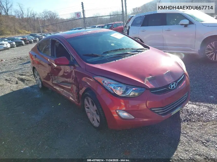 KMHDH4AEXDU667714 2013 Hyundai Elantra Limited