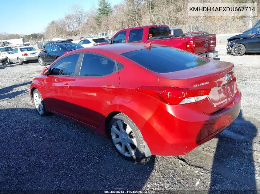 KMHDH4AEXDU667714 2013 Hyundai Elantra Limited