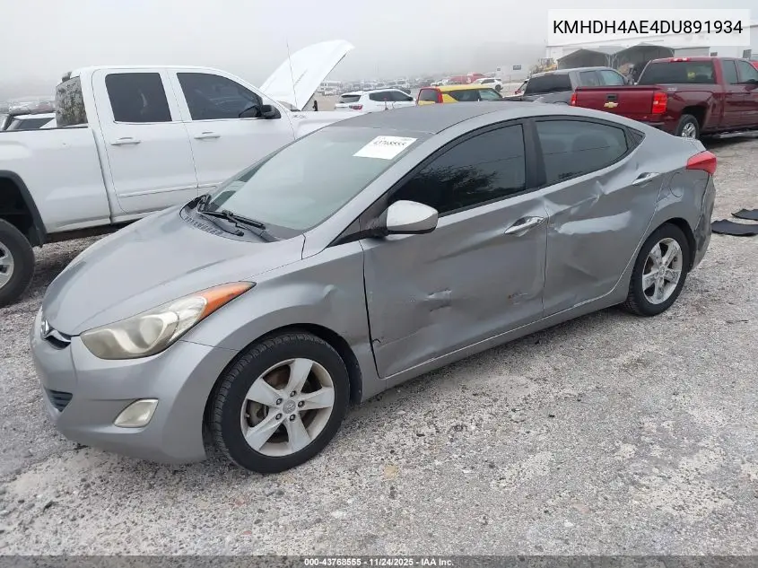 KMHDH4AE4DU891934 2013 Hyundai Elantra Gls