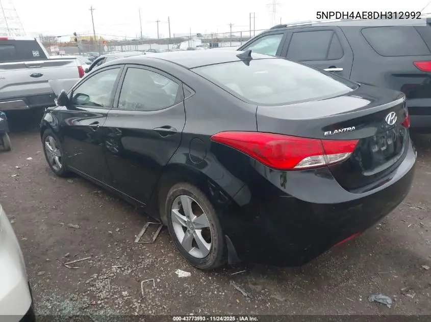 5NPDH4AE8DH312992 2013 Hyundai Elantra Gls