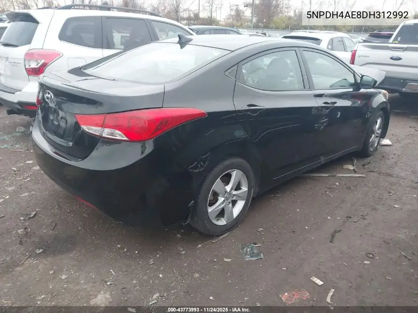5NPDH4AE8DH312992 2013 Hyundai Elantra Gls