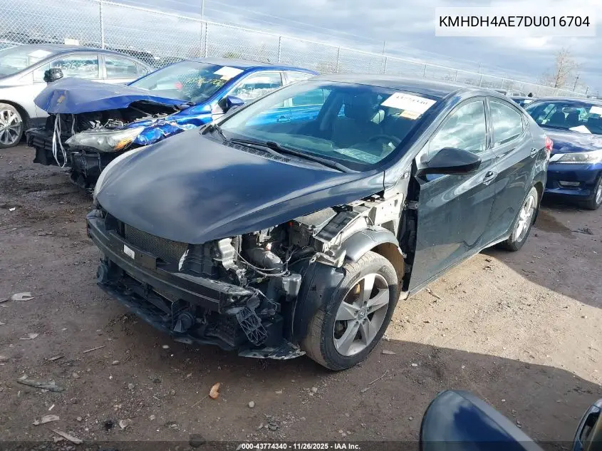 KMHDH4AE7DU016704 2013 Hyundai Elantra Gls