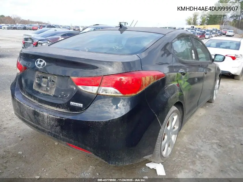 KMHDH4AE4DU999907 2013 Hyundai Elantra Limited