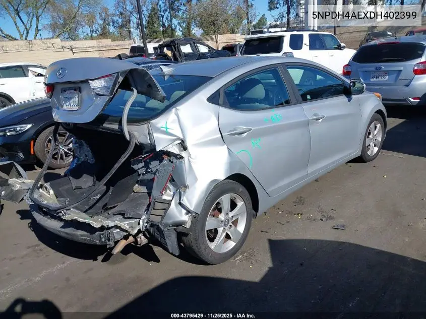 5NPDH4AEXDH402399 2013 Hyundai Elantra Gls