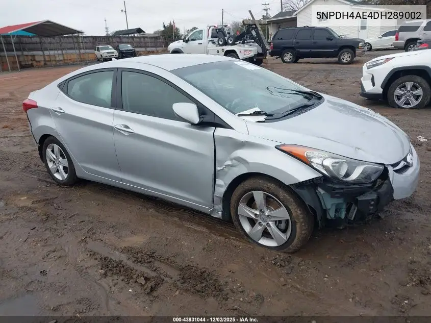 5NPDH4AE4DH289002 2013 Hyundai Elantra Gls