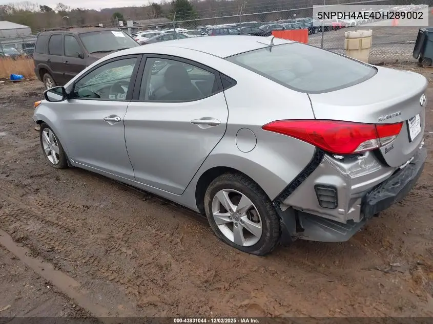 5NPDH4AE4DH289002 2013 Hyundai Elantra Gls
