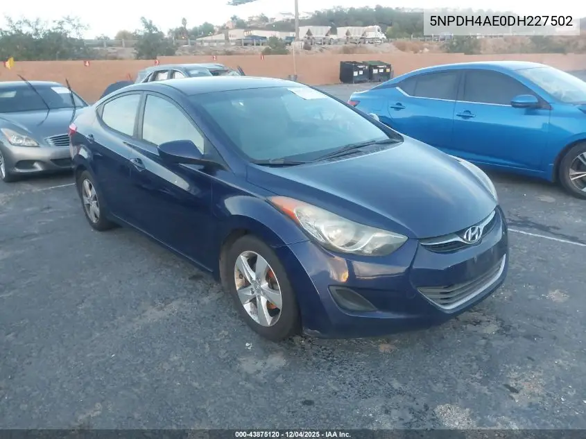 5NPDH4AE0DH227502 2013 Hyundai Elantra Gls