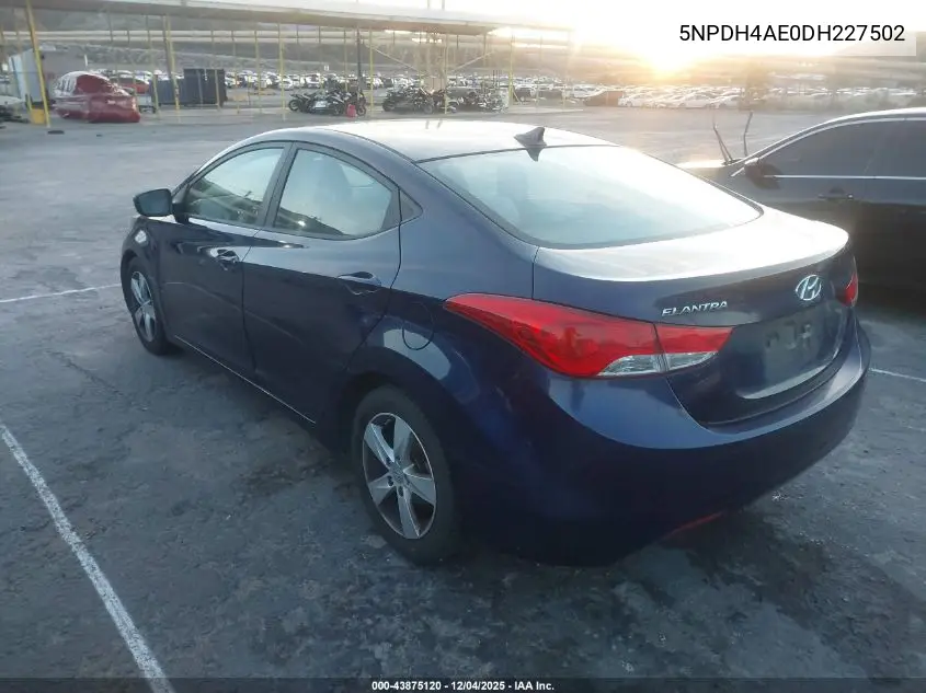 5NPDH4AE0DH227502 2013 Hyundai Elantra Gls