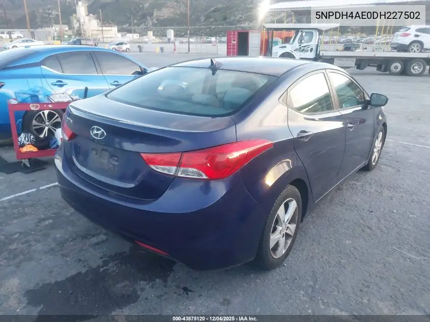 5NPDH4AE0DH227502 2013 Hyundai Elantra Gls