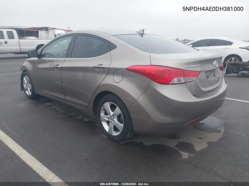 5NPDH4AE0DH381000 2013 Hyundai Elantra Gls