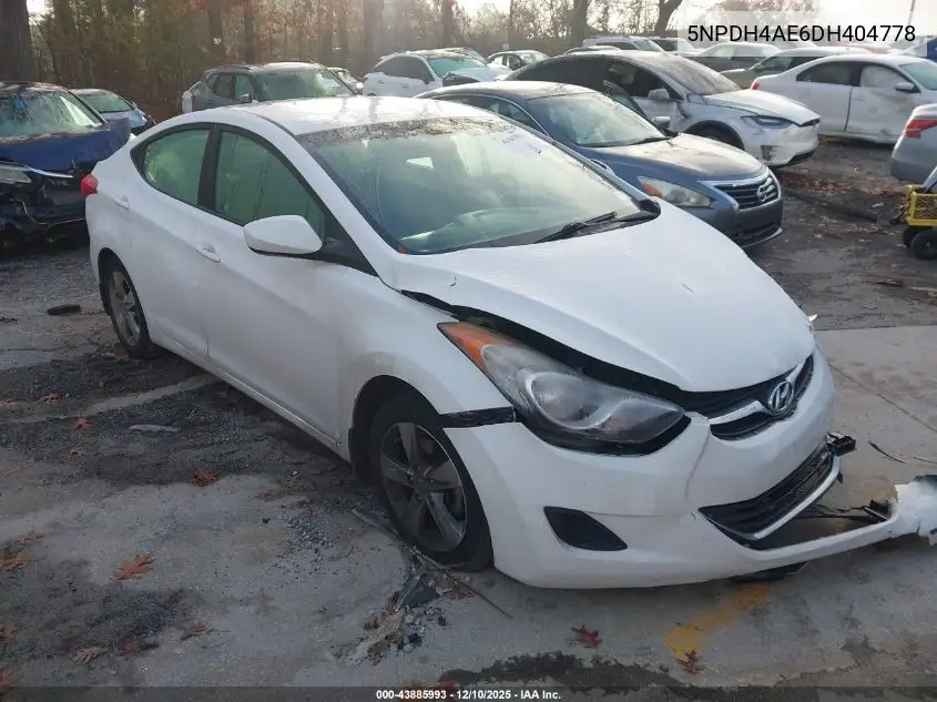 5NPDH4AE6DH404778 2013 Hyundai Elantra Gls