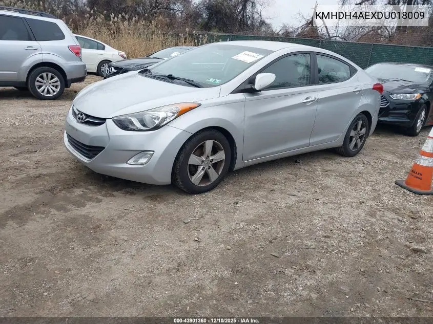 KMHDH4AEXDU018009 2013 Hyundai Elantra Gls