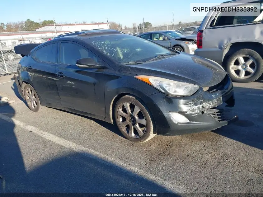5NPDH4AE0DH335392 2013 Hyundai Elantra Limited