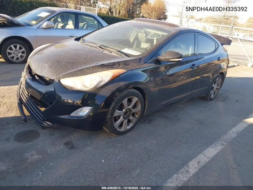 5NPDH4AE0DH335392 2013 Hyundai Elantra Limited