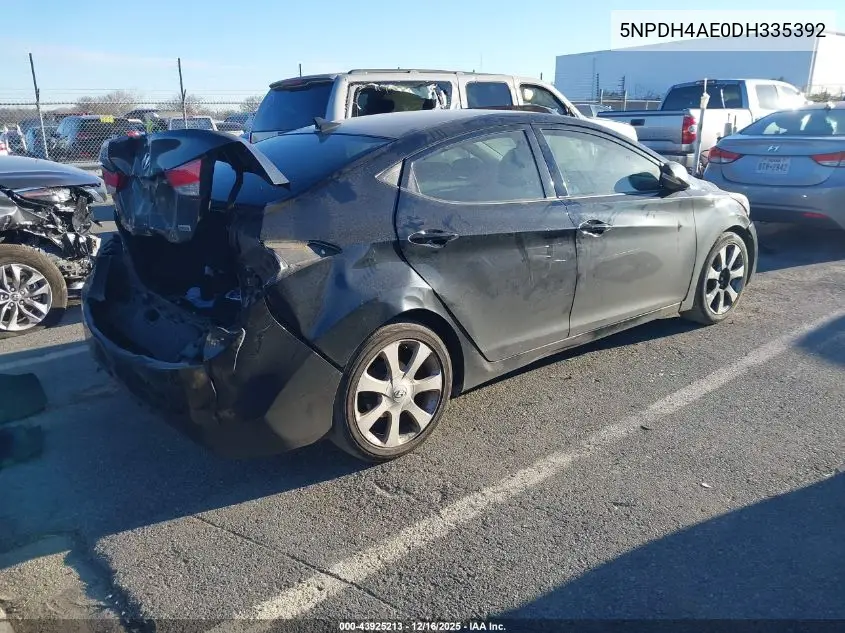5NPDH4AE0DH335392 2013 Hyundai Elantra Limited
