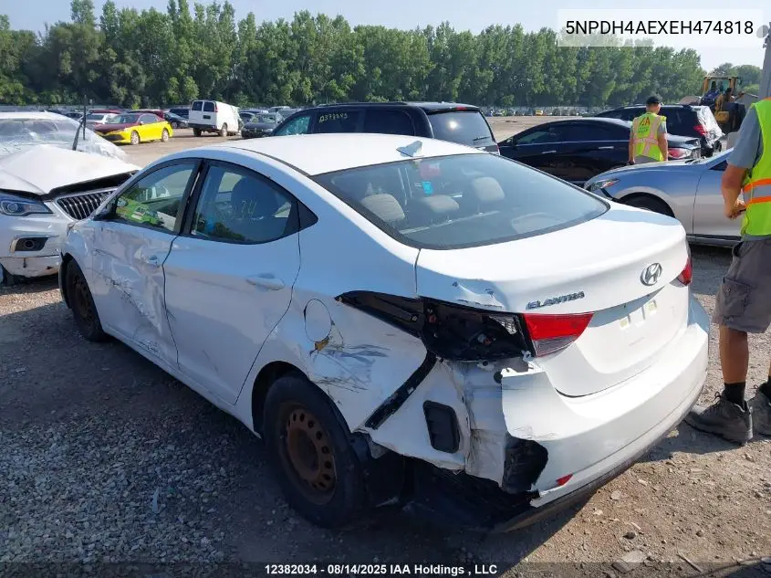 5NPDH4AEXEH474818 2014 Hyundai Elantra Se/Sport/Limited