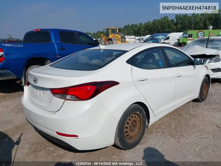 5NPDH4AEXEH474818 2014 Hyundai Elantra Se/Sport/Limited