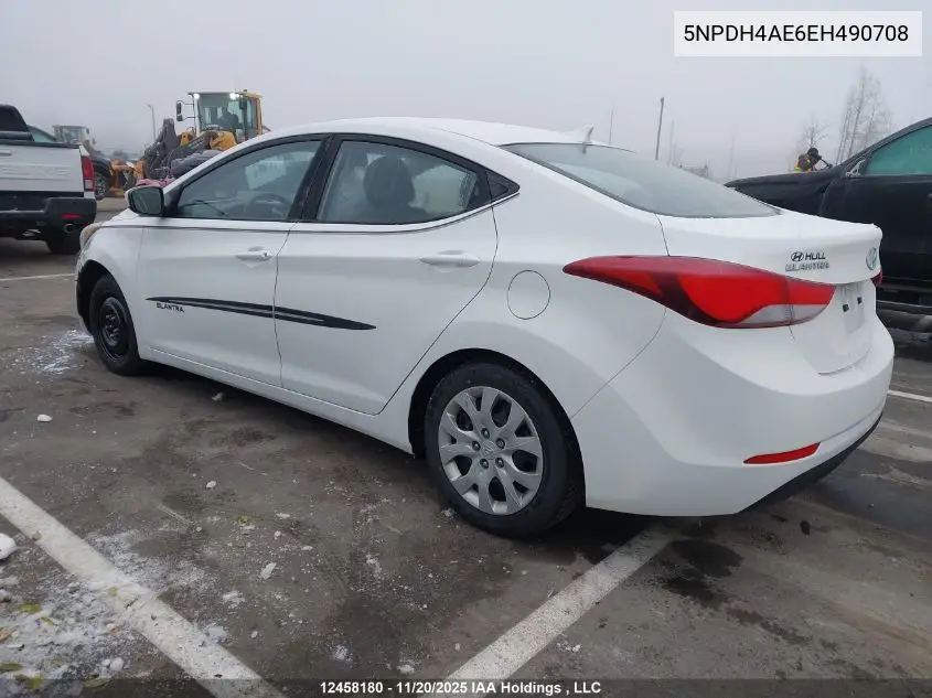 5NPDH4AE6EH490708 2014 Hyundai Elantra Se/Sport/Limited
