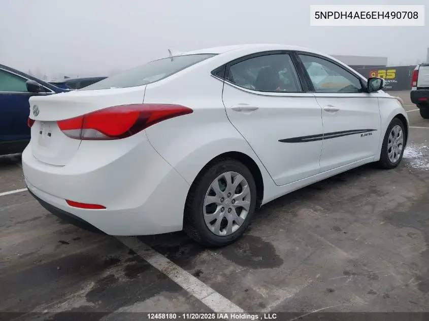 5NPDH4AE6EH490708 2014 Hyundai Elantra Se/Sport/Limited