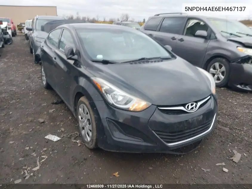 5NPDH4AE6EH467137 2014 Hyundai Elantra Gl