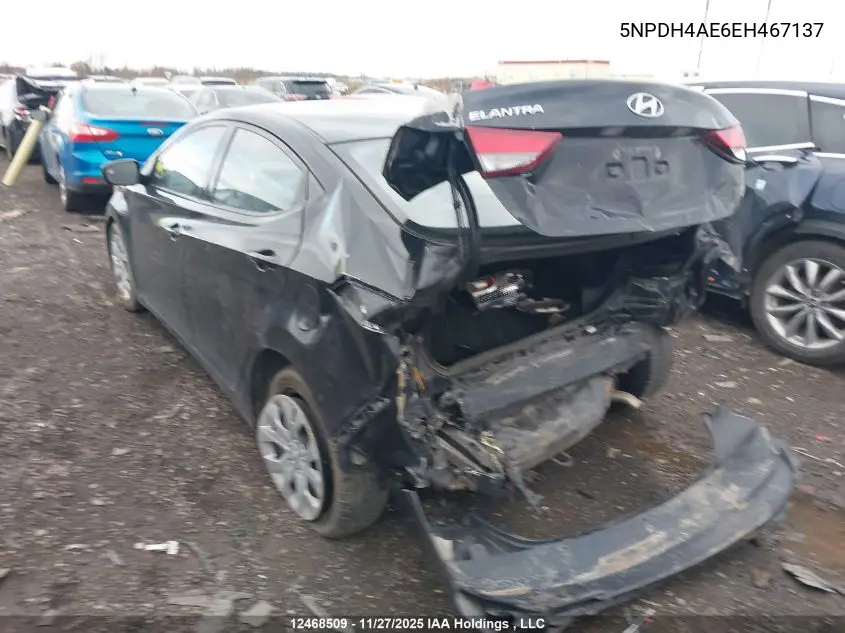 5NPDH4AE6EH467137 2014 Hyundai Elantra Gl