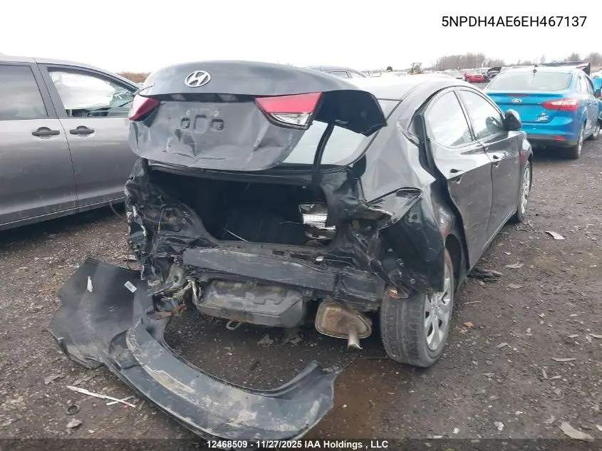 5NPDH4AE6EH467137 2014 Hyundai Elantra Gl
