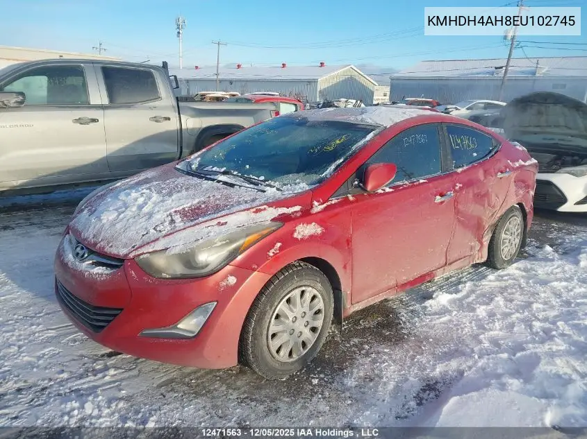 KMHDH4AH8EU102745 2014 Hyundai Elantra Limited