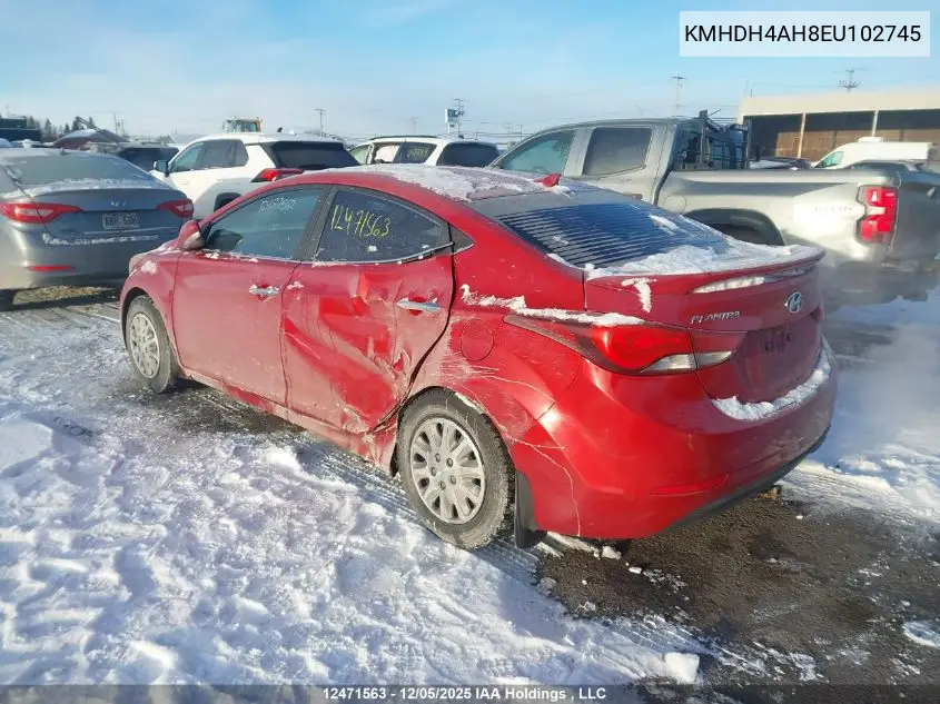 KMHDH4AH8EU102745 2014 Hyundai Elantra Limited