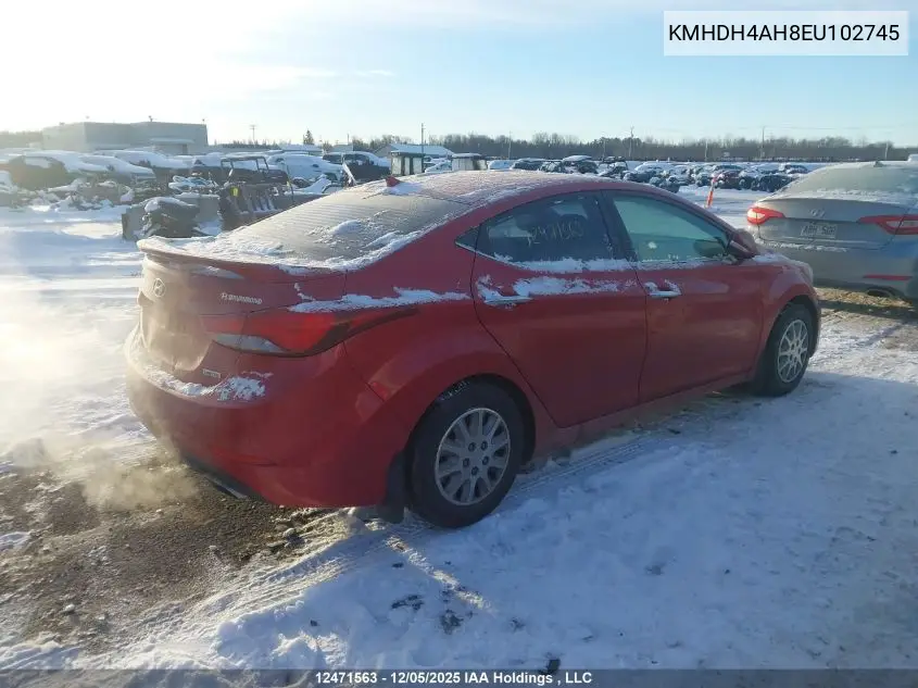 KMHDH4AH8EU102745 2014 Hyundai Elantra Limited
