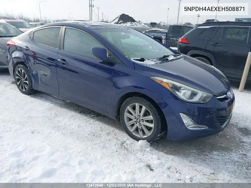 5NPDH4AEXEH508871 2014 Hyundai Elantra Gls