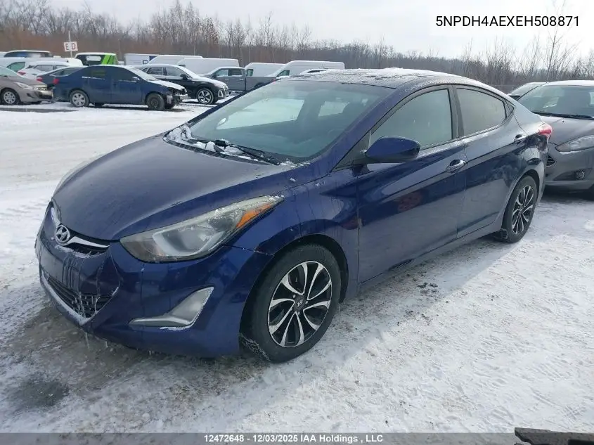 5NPDH4AEXEH508871 2014 Hyundai Elantra Gls