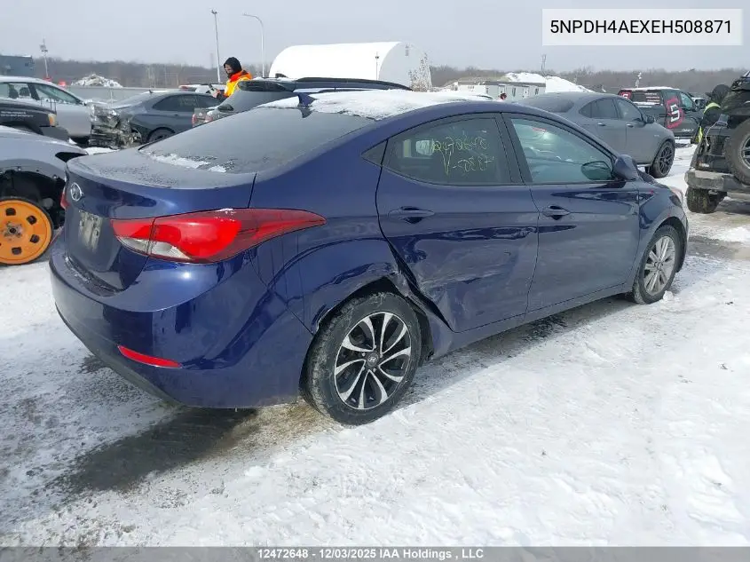 5NPDH4AEXEH508871 2014 Hyundai Elantra Gls