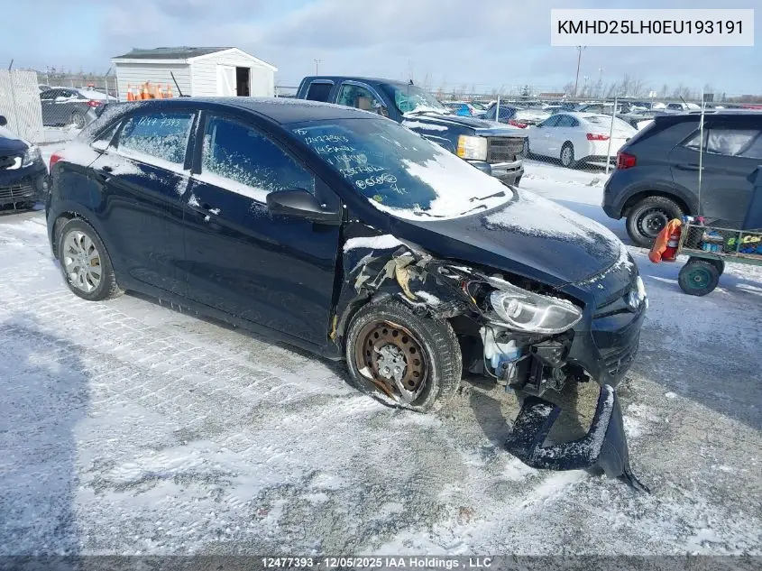KMHD25LH0EU193191 2014 Hyundai Elantra Gt Gl