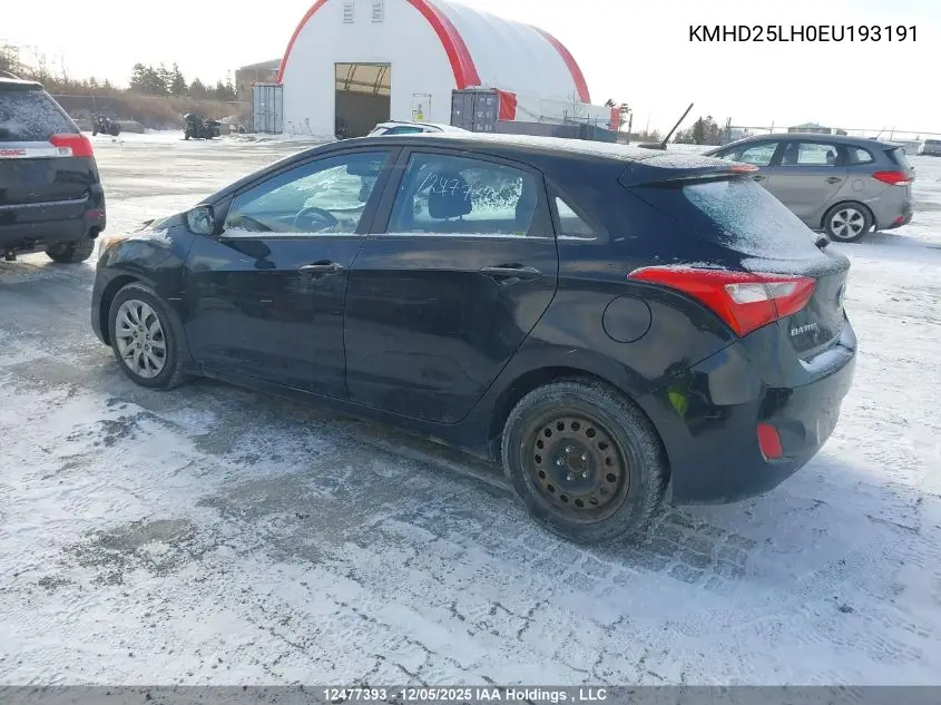 KMHD25LH0EU193191 2014 Hyundai Elantra Gt Gl