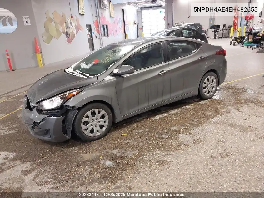 5NPDH4AE4EH482655 2014 Hyundai Elantra Gl