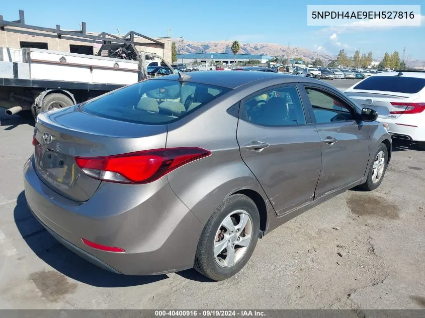 2014 Hyundai Elantra Se VIN: 5NPDH4AE9EH527816 Lot: 40400916